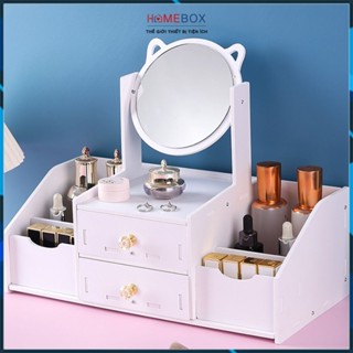 Kệ Gương Đựng Mỹ Phẩm Đồ Trang Điểm Nhiều Ngăn, Tủ Đựng Đồ Trang Điểm Mĩ Phẩm Để Bàn Lắp Ráp - Giadungmoi98