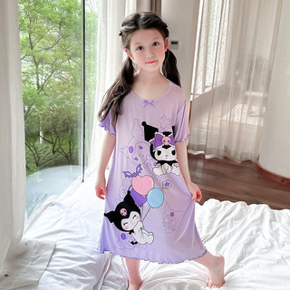 Trẻ em quần áo trẻ em bộ đồ ngủ bé gái váy ngủ modal mùa hè siêu mỏng bộ đồ ngủ trẻ em quần áo nhà bé gái trung lớn trẻ em đầm nhà mùa hè-0422