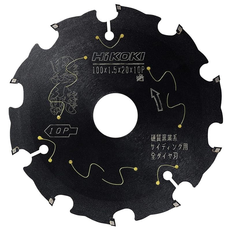 HiKOKI Chip Saw for Circular Saw OD 100mm Super Chip Saw Black Shachi 0037-5608 OD 100, Hole diameter 20, Number of blades 10 For hard ceramic siding [All diamonds].