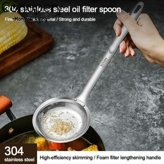 Conopery Muỗng Skimmer Mỡ, Thép không gỉ 304 Lưới mịn Dầu Dregs Câu cá, Máy đục lỗ đa chức năng Loại bỏ bọt chiên Lọc thực phẩm Lẩu lọc Dụng cụ tiện ích nhà bếp