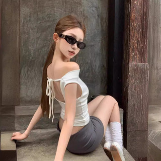 [Zestiva] áo thun ôm body nữ Croptop Cổ Tròn Tay Ngắn gợi cảm Hàn Quốc Retro y2k áo thun baby tee Trễ Vai