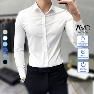 Áo sơ mi nam trơn Basic vải không nhăn cao cấp dài tay ZR xuất dư cao cấp Avocado đẹp