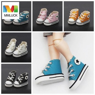 Mmluck 1 đôi giày búp bê da, giày vải búp bê da dây giày, phụ kiện búp bê mini thường ngày ngôi sao búp bê giày vải cao cấp dod
