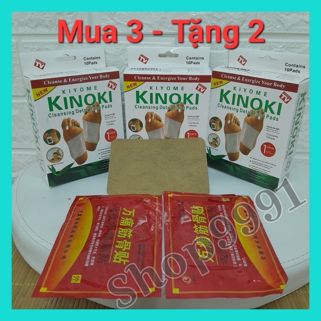[Mua 10 - Tặng 10] 10 hộp Miếng Dán Thải Độc Chân Nhật Bản Kinoki Giảm Nhức Mỏi