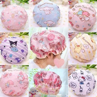 [Có hàng] Mũ tắm hai lớp dễ thương Sanrio Mũ tắm Kuromi Wash Cap chống thấm nước dành cho người lớn Mũ tắm Mũ tắm nhà bếp Mũ chăm sóc chống dầu khói