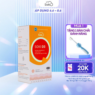 HỘP SIRO SOKI D3 BỔ SUNG VITAMIN D3 TĂNG HẤP THU CANXI - GIẢM CÒI XƯƠNG Ở BÉ