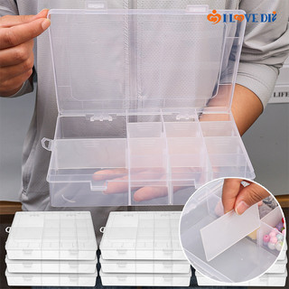 Hộp đựng nhựa ngăn có thể điều chỉnh - Hộp đựng đồ trang sức bằng nhựa trong suốt - Dụng cụ sắp xếp bông tai thủ công DIY