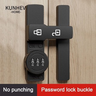 KUNHEV cửa an ninh KUNHEV, Khóa cửa chuồng bằng hợp kim kẽm chống trộm, Phần cứng cửa 3 chữ số Mật khẩu Khóa chốt cửa trượt