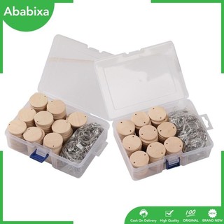 Set 100 miếng gỗ trơn tự nhiên chưa hoàn thành 1/ 2 lỗ có móc khóa DIY