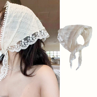 Pháp băng đô lụa khăn trùm đầu mùa xuân phong cách mới ảnh influencer ren băng đô quấn tóc
