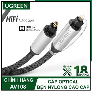  Cáp âm thanh quang Ugreen AV108  dây Toslink Optical  Vỏ nhôm 10539 10542 10541 10540 Chính Hãng 