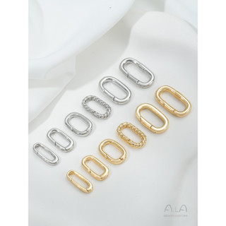 Kết Nối Khóa Bảo Quản Màu Sắc 14K Bao Bì Vàng Vòng Hình Bầu Dục Khóa Hình Trứng Mùa Xuân Tự Làm Vòng Tay Vòng Cổ Túi Dây Xích Trang Sức Kết Nối Khóa