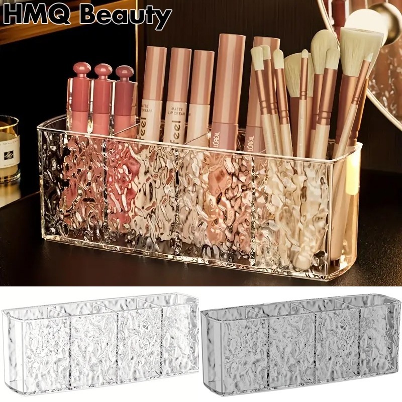 Nước Ripple Bàn Chải Trang Điểm Hộp Bảo Quản Trong Suốt Acrylic Nhiều Ngăn Vanity Son Môi Lông Mày Bút Đựng Trang Điểm Tổ Chức