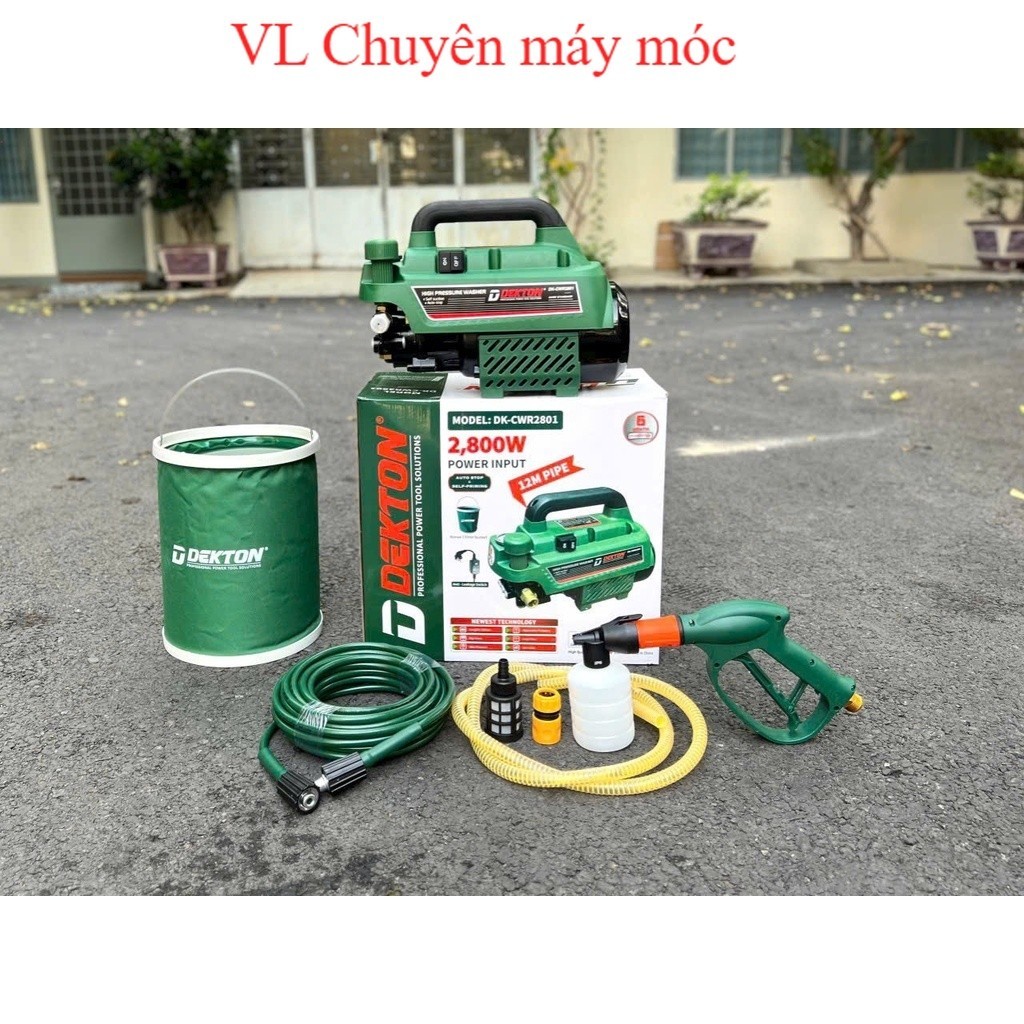 Máy Rửa Xe Dekton DK-CWR2801- Công Suất 2800W - Có Chỉnh Áp lõi đồng 100% có chống giật VL Chuyên má