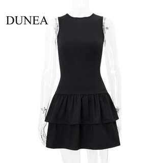 Đầm ôm cổ tròn buộc lưng DUNEA