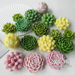 Khuôn silicon Xương Rồng Sen Đá 107 (7 mẫu) nhấn xôi hoa đậu, làm bánh rau câu, khuôn chè trôi nước, mâm cúng thôi nôi