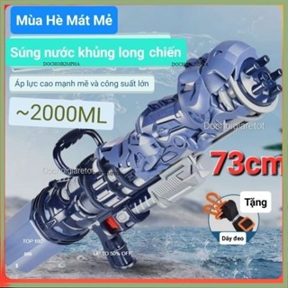 (Đại 73cm) Súng phun nước áp lực khủng long chiến, rồng chiến, cá mập chiến khổng lồ có dây đeo, đồ chơi đi biển, hồ bơi