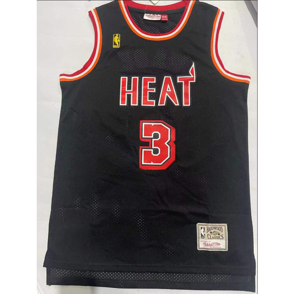 Nam mới Miami Heat 3 Dwyane Wade thể thao thêu áo bóng rổ jersey thành phố màu đen