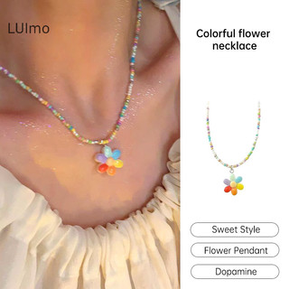 Luimo Mới Bohemia Người Yêu Hàn Quốc Nhiều Màu Sắc Hoa Trái Tim Mặt Dây Chuyền Choker Nhựa Nhiều Màu Gạo Đính Hạt Vòng Cổ Dành Cho Nữ Bé Gái Quà Tặng SBS