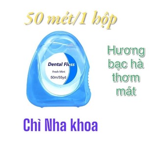 [Chính hãng] 1 cuộn (50 met) chỉ nha khoa cao cấp, vệ sinh răng miệng, tiệt trùng hương vị thơm mát bạc hà
