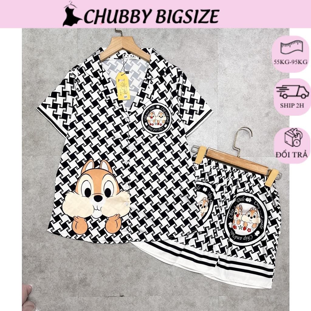 (Chubby Bigsize) Bộ Lụa Đùi in 5D Bigsize 50-95kg