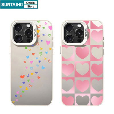 Suntaiho Thẩm Mỹ Độc Đáo Họa Tiết Cặp Đôi Trong Suốt Mờ Dành Cho Iphone 16 15 14 13 12 11 Pro Max IMD TPU Silicon Cao Cấp Chống Sốc Ốp điện thoại