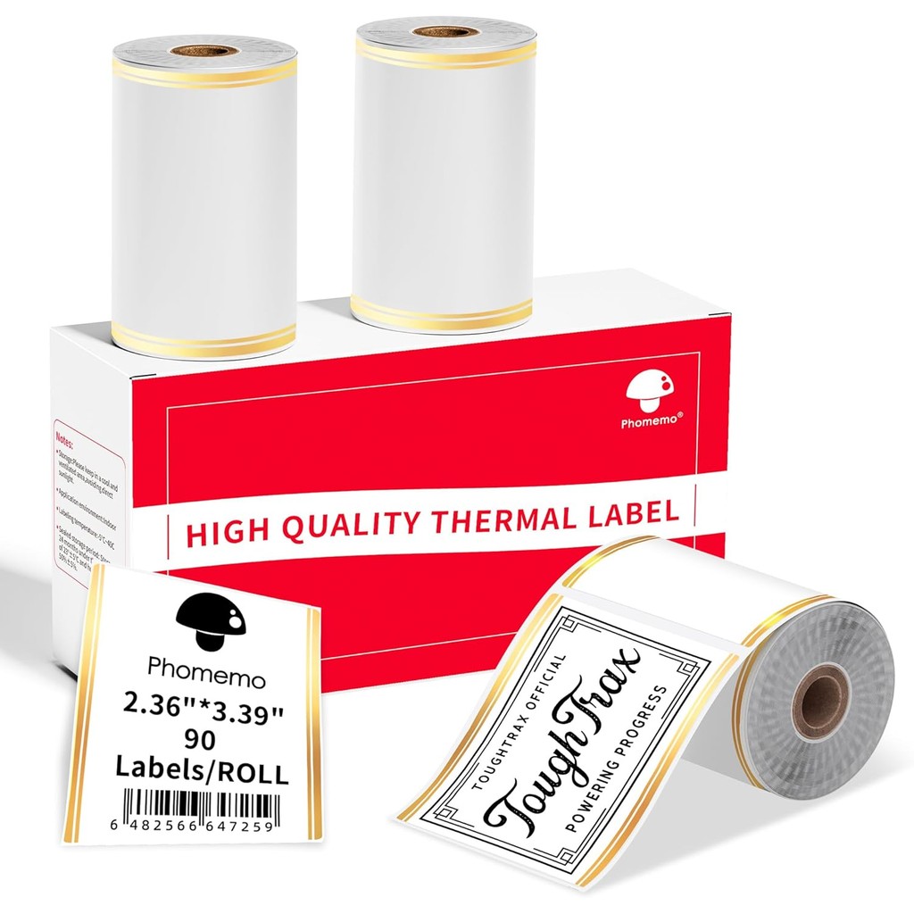 Nhãn dán nhãn nhiệt Phomemo cho máy in M220 / M200 / M221 / M260 / M250, 60x86mm (3 cuộn / hộp)