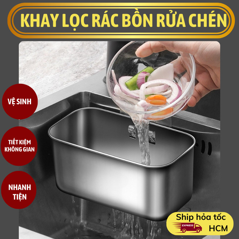 Rổ Lọc Rác Bồn Rửa Chén lily's decor INOX 304, Khay Đa Năng Ngăn Tắc Chống Gỉ Sét