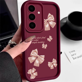 Ốp điện thoại TPU silicon mềm họa tiết nơ màu hồng cho Samsung Galaxy A56 A55 A16 A15 A14 A54 A36 A35 A26 A25 A34 A53 A52 5G