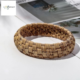 Thời trang handmade rơm mây vòng tay đơn giản tròn lớn mây vòng tay trang sức nữ