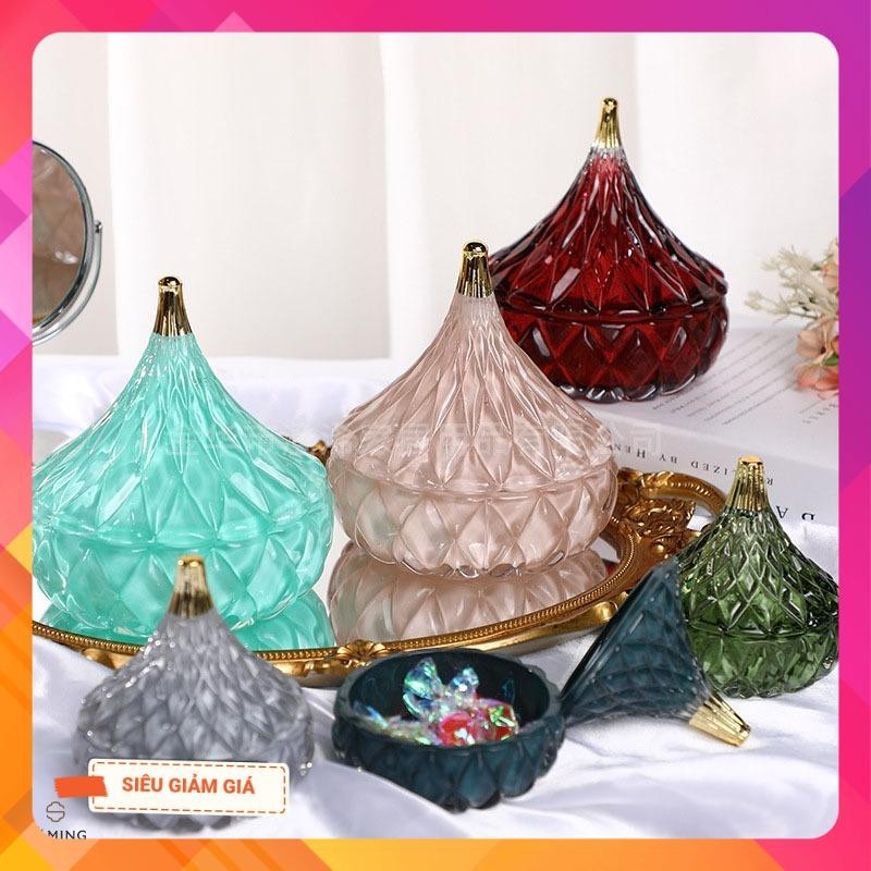 Hũ Kẹo Nắp Chóp, Hũ Decor Đựng Trang Sức, Kẹo Mứt, Giao Hàng Nhanh