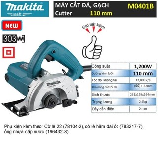 Máy cắt gạch, đá 110mm makita m0401b 1200w