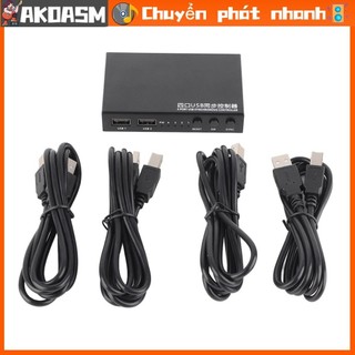 AKOASM Aimos 1‑for‑4 4 Cổng USB Bàn Phím Chuột Đồng Bộ Điều Khiển KVM Switcher Splitter