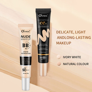 Kem nền dạng lỏng Ochealbb Kem nền CC Kem nền chống mất Kem lót trang điểm Dưỡng ẩm Sửa chữa Kem che khuyết điểm lỗ chân lông vô hình