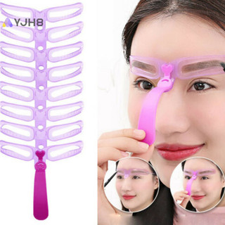 8 CÁI DIY Eyebrow Shaper Trang điểm Mẫu chải lông mày Định hình Stencil Kit mới