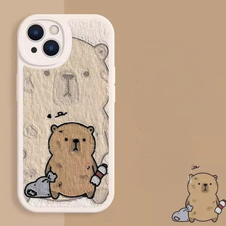 Thích hợp cho IPhone 11 12 Pro Max X XR XS Max SE 7 Plus 8 Plus Capybara Dễ Thương Thời Trang Độc Đáo Cá Tính Phong Cách Cặp Đôi IPhone 13 Pro Max IPhone 14 Pro Max Thú Vị