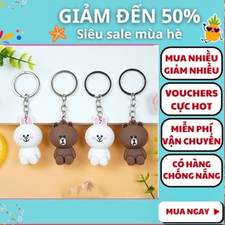 Móc khóa cute cặp đôi gấu Brown và thỏ Cony cute giá rẻ♥️FREESHIP ♥️Có quà tặng ♥️Móc khóa cặp đôi gấu Brown và thỏ Cony