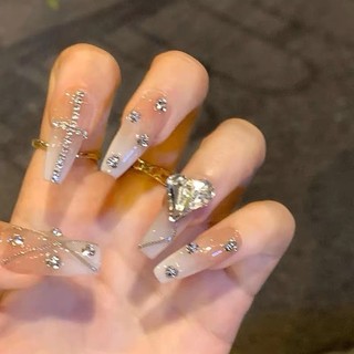 Handmade Mặc Móng Tay Làm Móng Tay Có Thể Được Móng Tay Miếng Dán Móng Tay Tình Yêu Ngọt Ngào Mát Kín Khóa Trái Tim Tình Yêu Làm Móng Tay Trang Sức Ngọt Ngào Mát
