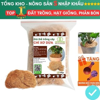 Chỉ xơ dừa túi 100gram, chuyên dùng giá thể trồng lan, kiểng lá, đắp gốc giữ ẩm cây trồng