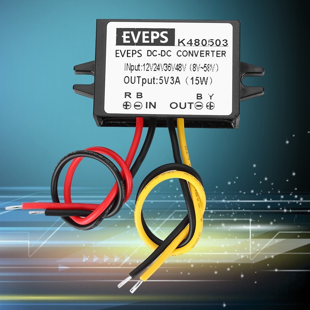 DC-DC 12V / 24V / 36V / 48V sang 5V 3A Buck Bộ Chuyển Đổi Bước Xuống Mô Đun Nguồn Điện