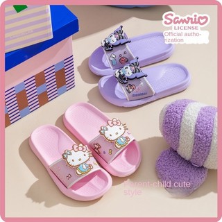  Dép Sanrio Châu Âu Châu Mỹ Giai Điệu Hello Kitty Kuromi Mùa Hè Giày Sandal Trẻ Em Dép Bé Gái Phong Cách Cha Mẹ-Con Cái Nhà 