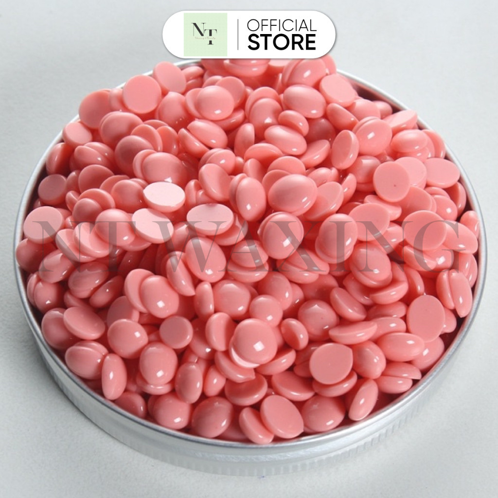 [CHE TÊN] Sáp Wax Lông Nóng 100Gr Sữa Dừa Hồng Premier NTWAXING Chuyên Dùng Wax Body Tay Chân Siêu Bám Lông Tặng Que Gỗ