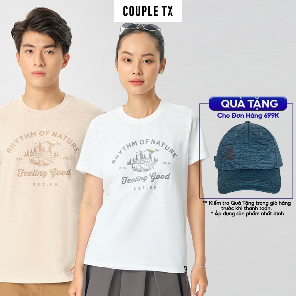 【COD】 Áo Thun Nam Nữ Couple TX Rhythm Of Nature Feeling Good Regular Fit TS 352