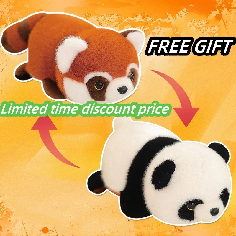 🔥Biến hình thành gấu trúc🔥Hàng sẵn có Đồ chơi sang trọng gấu trúc đỏ biến hình 2 trong 1 gấu trúc đỏ