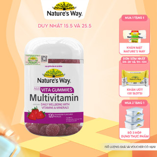 Kẹo Dẻo Multivitamin Nature's Way Vita Gummies MULTIVITAMIN, Bổ Sung Vitamin, Khoáng Chất Tăng Sức Khỏe 120v/h