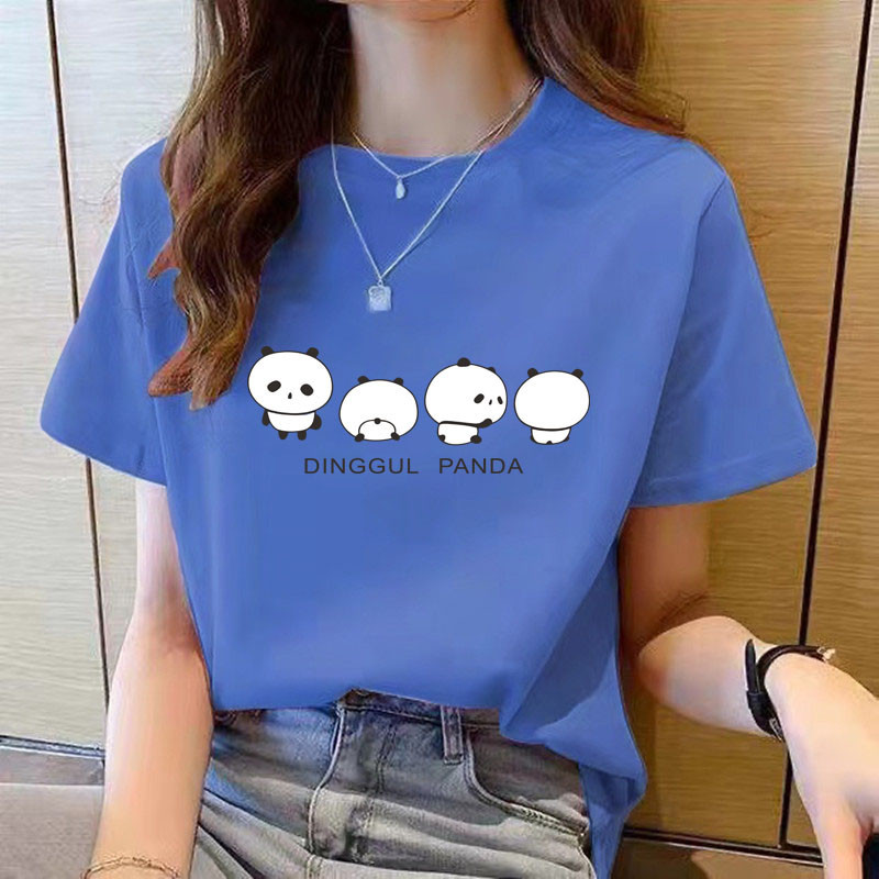 Áo thun nữ quần áo ngắn tay áo thun nữ mùa hè mới áo thun nữ cổ tròn dáng rộng nữ áo