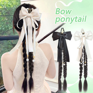 Nơ Dài Tóc Giả Bím Vuốt Tóc Phong Cách Mới Lạ Kẹp Tóc Với Tóc Giả Bện Kẹp Tóc Phần Mở Rộng Tóc