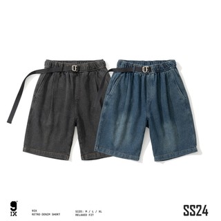 Quần short denim wash | 9ix retro denim short | 3t streetwear
