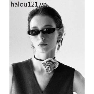 Retro influencer hai màu ins châu âu mỹ punk phố retro kính mát nhỏ nữ nam phẳng hình bầu dục kính mát hợp thời trang phong cách