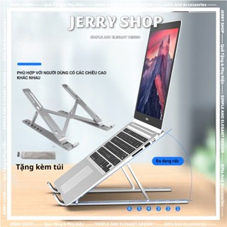 Giá đỡ máy tính Latop, Macbook, Ipad bằng nhôm có thể điều chỉnh được độ cao, đế tản nhiệt kê laptop nhôm - Jerry shop
